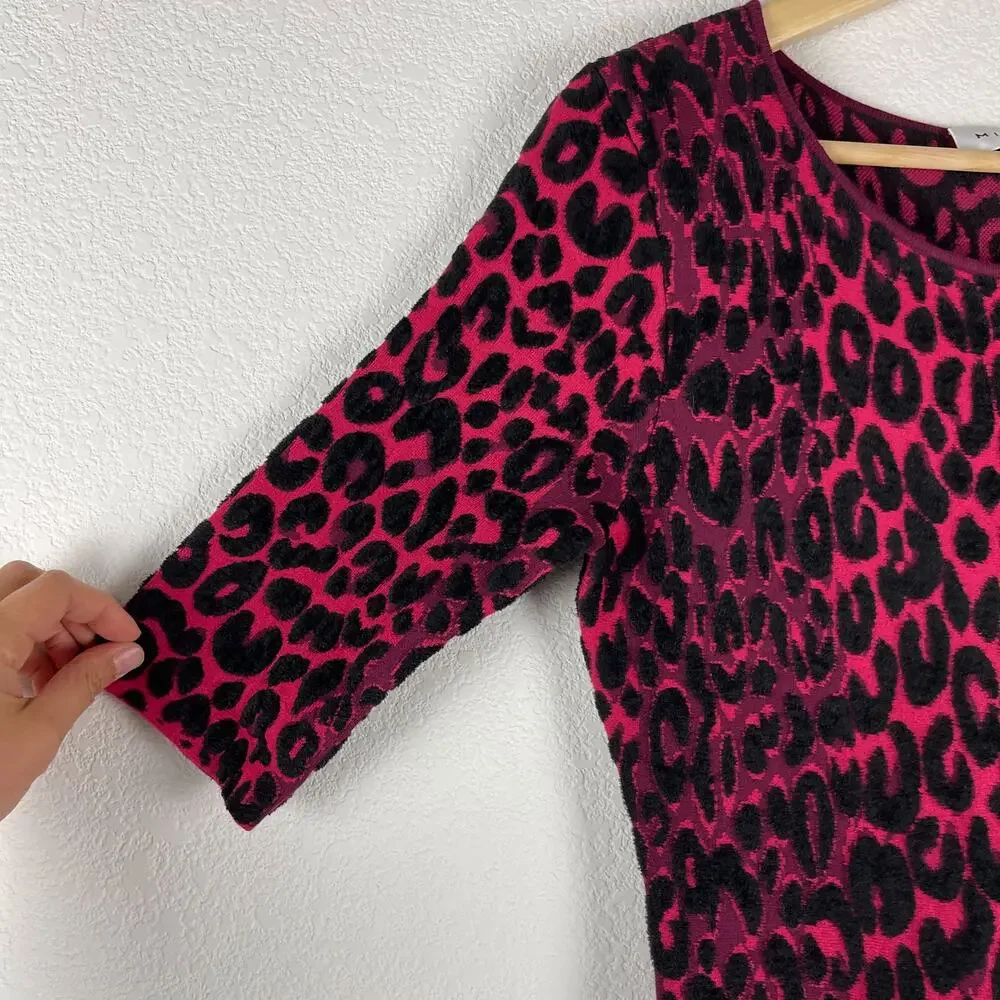 Milly Cheetah Brocade Dress Womens Large Textured Mermaid Flounce‎ Glam Volup